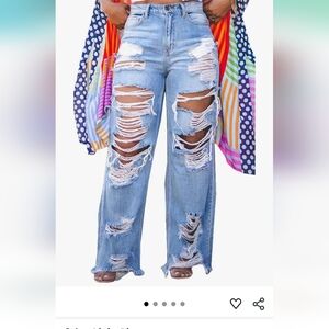 Distressed Light Blue Women's Jeans